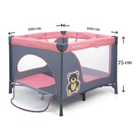 Milly Mally Fun Pink Bear folding playpen