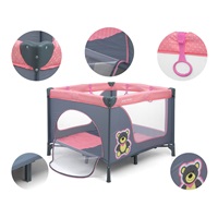 Milly Mally Fun Pink Bear folding playpen