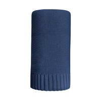 Bamboo knitted blanket NEW BABY 100x80 cm dark blue