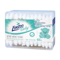 Paper cotton buds 100% natural Linteo 65 pcs in box