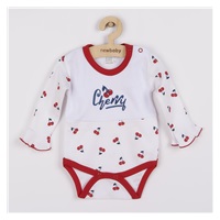 New Baby Cherry Long Sleeve Cotton Baby Bodysuit, size 80 (9-12m)