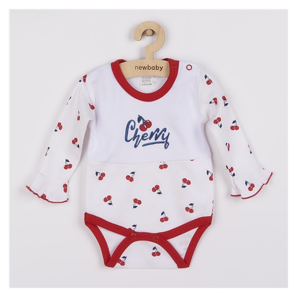 New Baby Cherry Long Sleeve Cotton Baby Bodysuit, size 80 (9-12m)