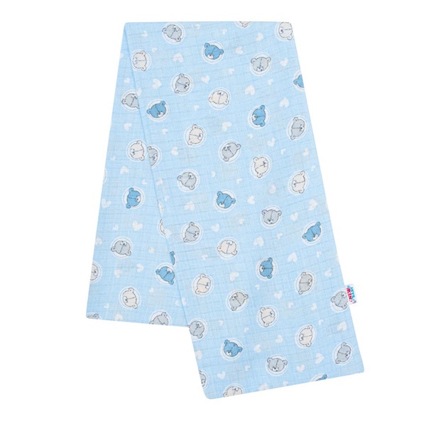 Cotton diaper with print New Baby blue little bears