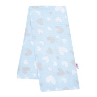 Cotton nappy with New Baby blue hearts print