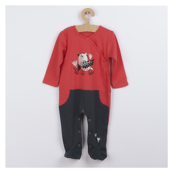 Koala Birdy baby cotton jumpsuit dark pink, size 80 (9-12m)