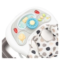 Baby Mix baby walker with steering wheel and silicone wheels grey and white