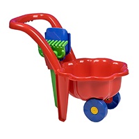 Children's garden wheel with trowel and rake BAYO Daisy red