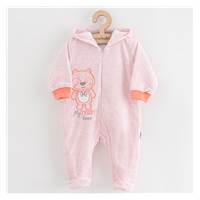 Baby Suede Jumpsuit with Hood New Baby Sweetheart Pink, size 62 (3-6m)