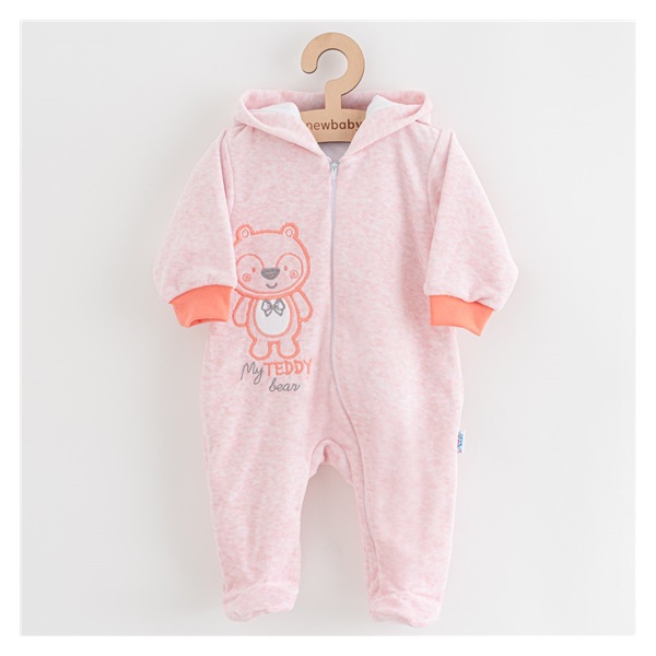 Baby Suede Jumpsuit with Hood New Baby Sweetheart Pink, size 62 (3-6m)