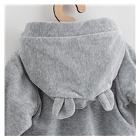 Baby Suede Jumpsuit with Hood New Baby Sweetheart grey, size 68 (4-6m)