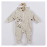 Baby Suede Jumpsuit with Hood New Baby Sweetheart Beige, size 74 (6-9m)