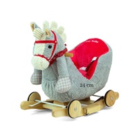 Rocking horse with melody and wheels Milly Mally Polly grey and red