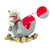 Rocking horse with melody and wheels Milly Mally Polly grey and red