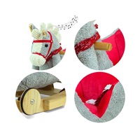 Rocking horse with melody and wheels Milly Mally Polly grey and red