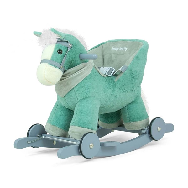 Rocking horse with melody and wheels Milly Mally Polly mint