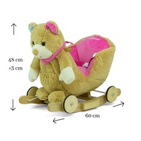 Milly Mally Polly Bear Brown and Pink Rocking Toy with Melody and Wheels