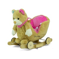 Milly Mally Polly Bear Brown and Pink Rocking Toy with Melody and Wheels