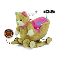 Milly Mally Polly Bear Brown and Pink Rocking Toy with Melody and Wheels