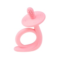 Baby silicone teether Akuku Snail pink