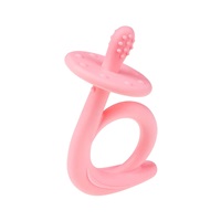 Baby silicone teether Akuku Snail pink