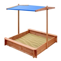 Children's wooden sandpit with canopy NEW BABY 120x120 cm blue