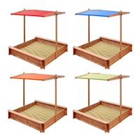 Children‘s wooden sandpit with canopy NEW BABY 120x120 cm blue