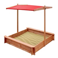 Children's wooden sandpit with canopy NEW BABY 120x120 cm red