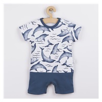 Baby summer cotton jumpsuit Nicol Dolphin, size 56 (0-3m)