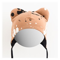 Baby cotton cap with ears New Baby paw mustard, size 56 (0-3m)