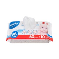 Akuku 99% Water Baby Wet Wipes 60 + 10 pcs FREE