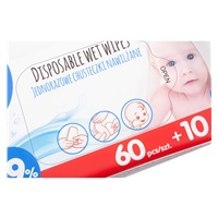 Akuku 99% Water Baby Wet Wipes 60 + 10 pcs FREE