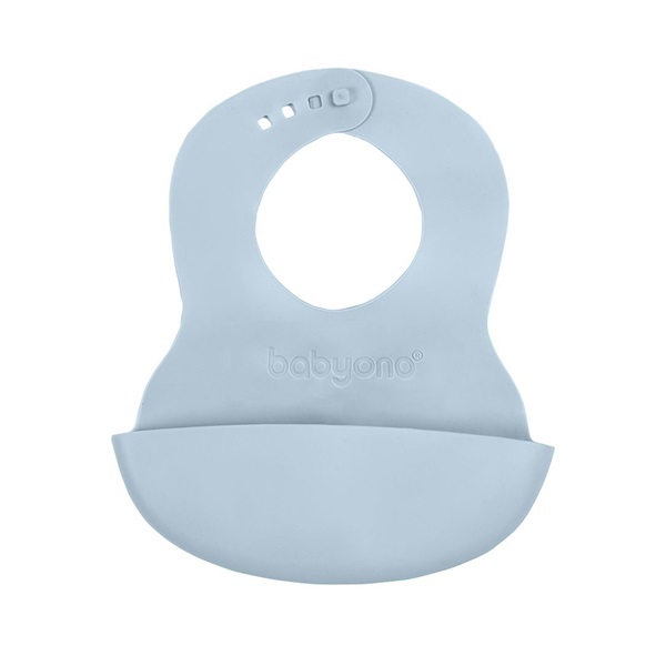 Adjustable plastic bib with pocket Baby Ono light blue