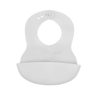 Adjustable plastic bib with pocket Baby Ono light grey