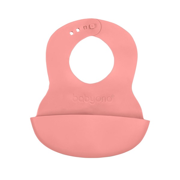 Adjustable plastic bib with pocket Baby Ono pink