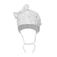 New Baby NUNU white cotton baby hat with bow, size 68 (4-6m)