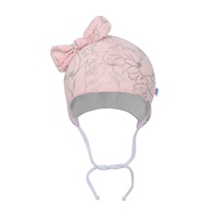 Baby cotton cap with bow New Baby NUNU pink, size 68 (4-6m)