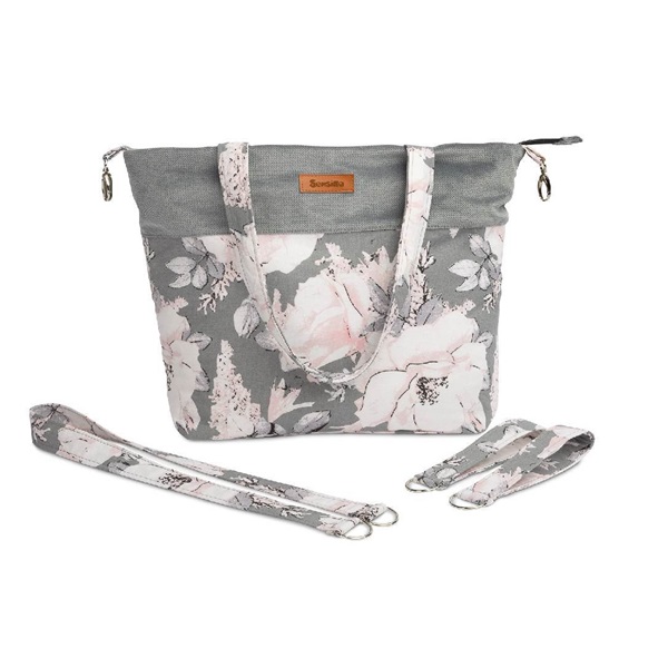 Sensillo peony grey velvet bag