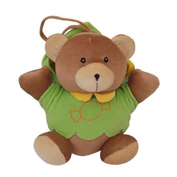 Baby Mix Teddy Bear Green Plush Toy with Playing Machine