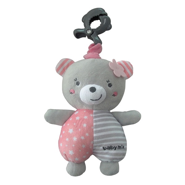 Educational playing plush toy with clip Baby Mix teddy bear girl