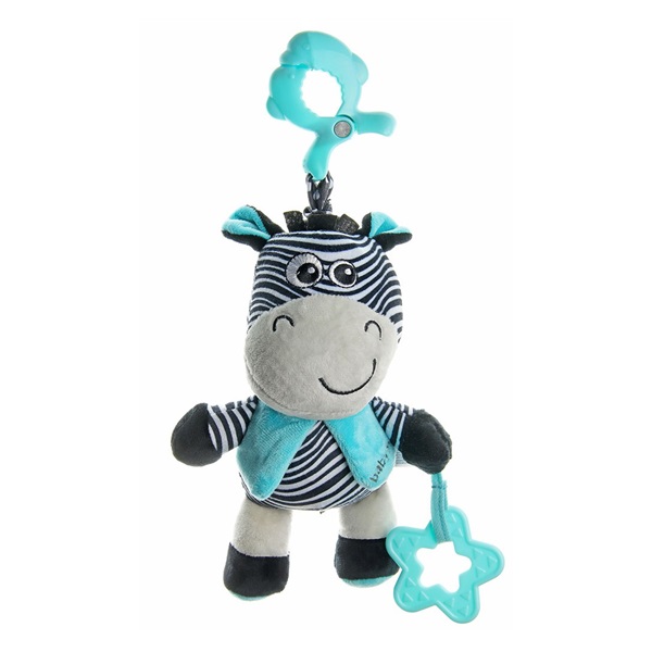 Educational playing plush toy with clip Baby Mix zebra