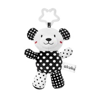 Plush toy with rattle Akuku black and white teddy bear