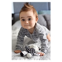 Plush toy with rattle Akuku black and white teddy bear