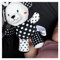 Plush toy with rattle Akuku black and white teddy bear