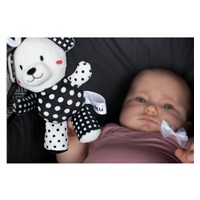 Plush toy with rattle Akuku black and white teddy bear