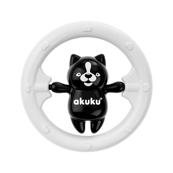 Rattle Akuku bear black and white