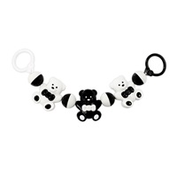 Baby stroller rattle Akuku bears black and white