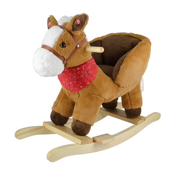 Rocking toy with melody PlayTo brown horse