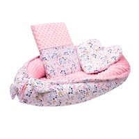 Luxury nest with pillow and blanket New Baby from Minky Cranberries