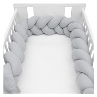 Protective crib mattress cover braid muslin New Baby light grey