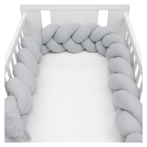 Protective crib mattress cover braid muslin New Baby light grey